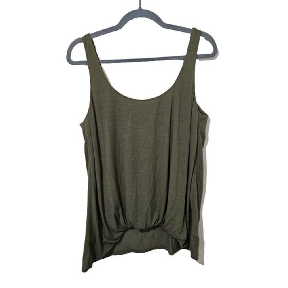 Elizabeth & James Knit Tank Top Womens Size M Hi Low Minimalist Olive Green